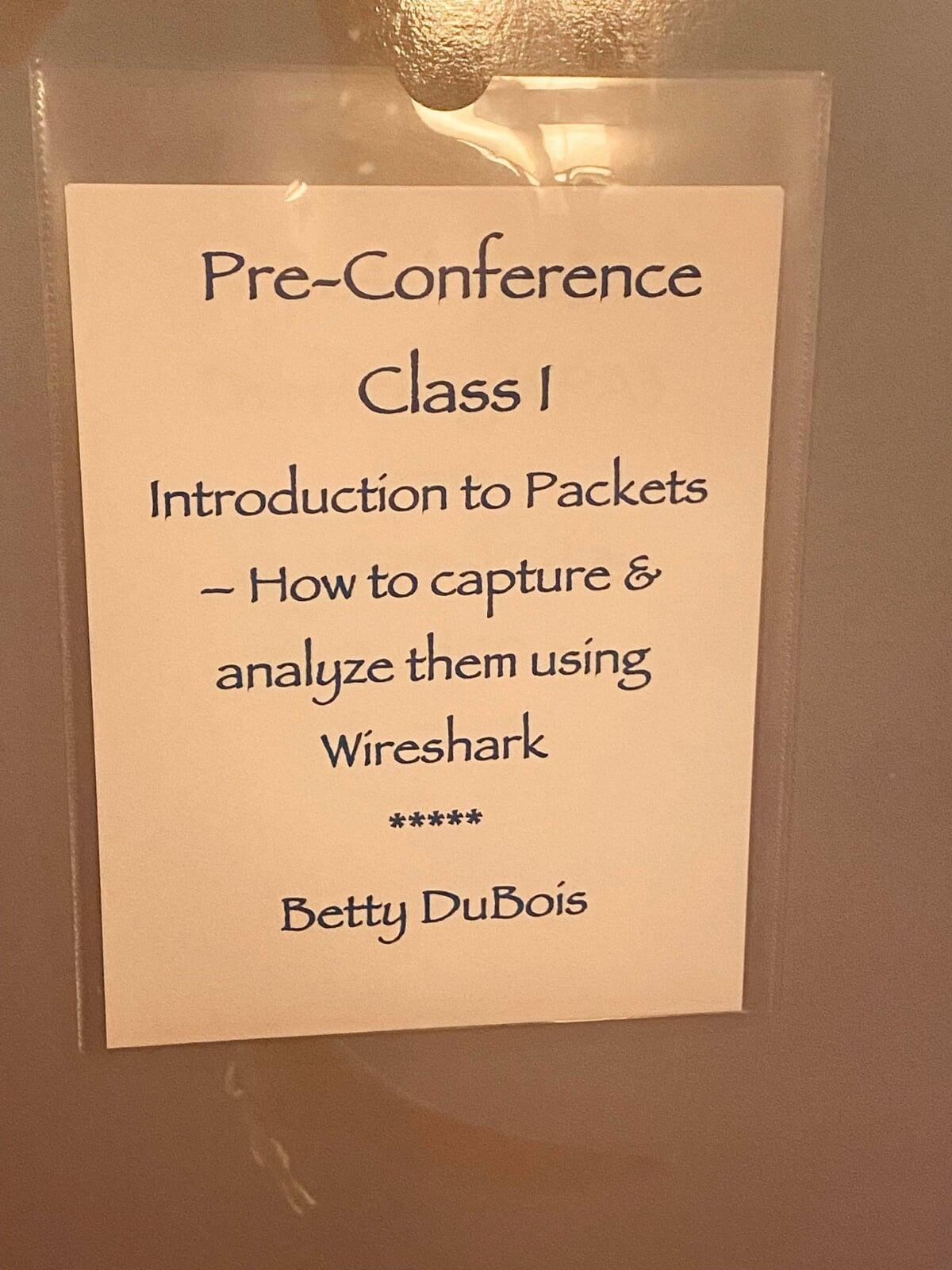 Sign for Pre-Conference Class 1